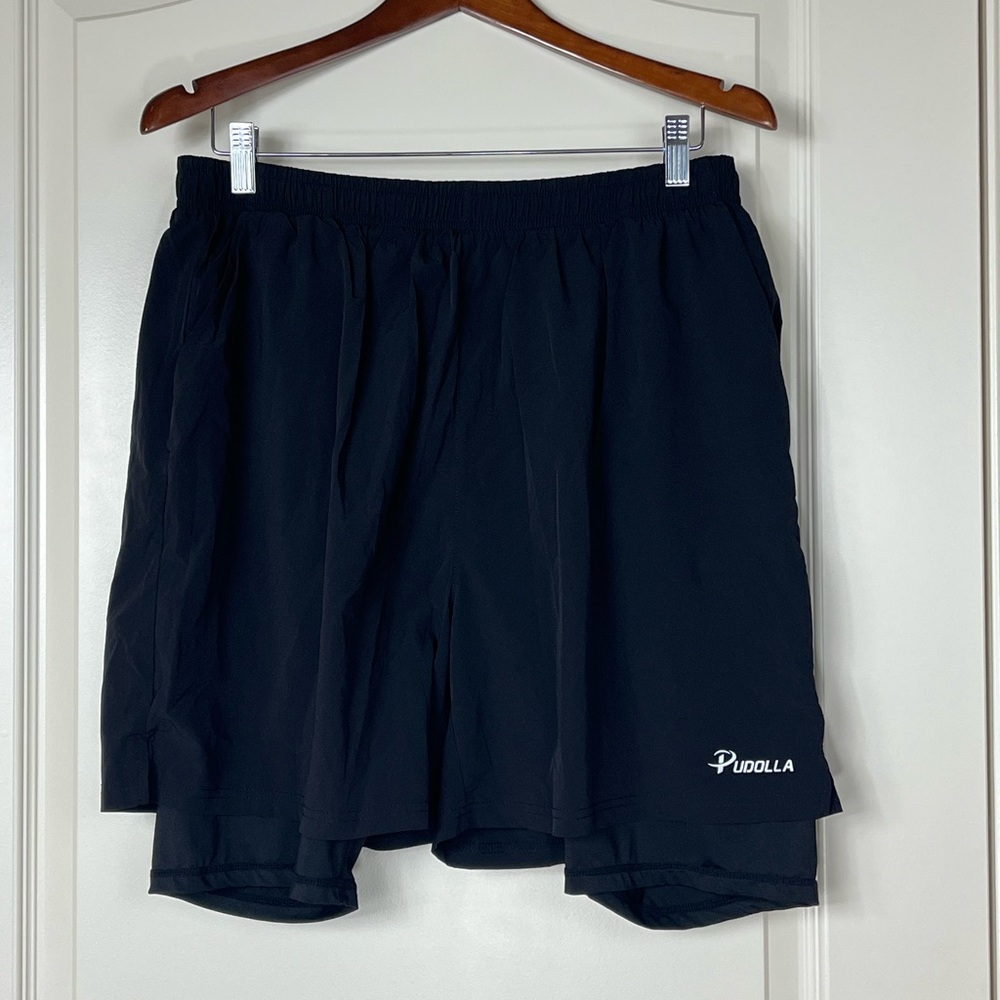 Black Athletic Shorts Lightweight Elastic Waist